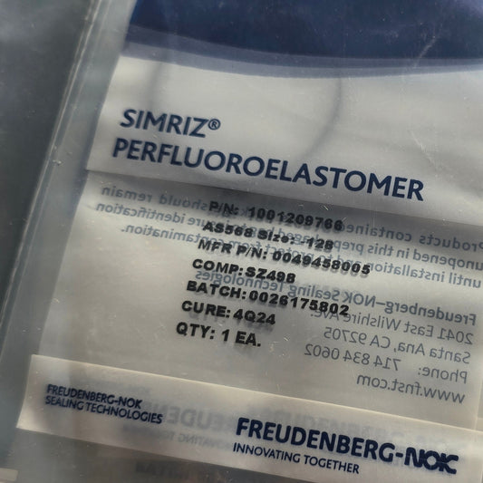 Freudenberg 1001209766 Simriz FFKM O-Ring 1.487" x 0.103" 80 Shore (NEW Sealed)