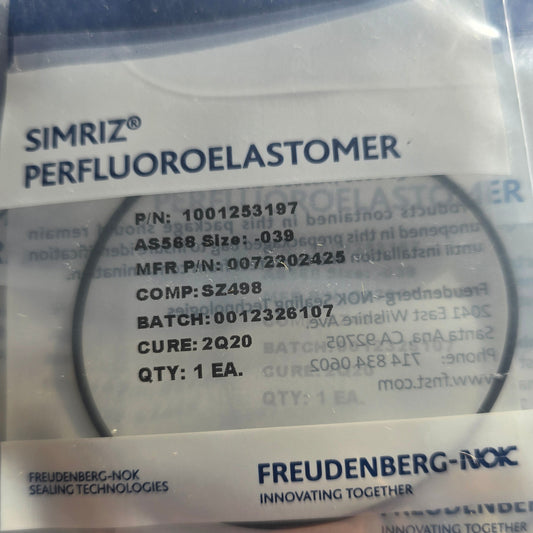 Freudenberg 1001253197 Simriz FFKM O-Ring 2.739" x 0.070" 80 Shore (NEW Sealed)
