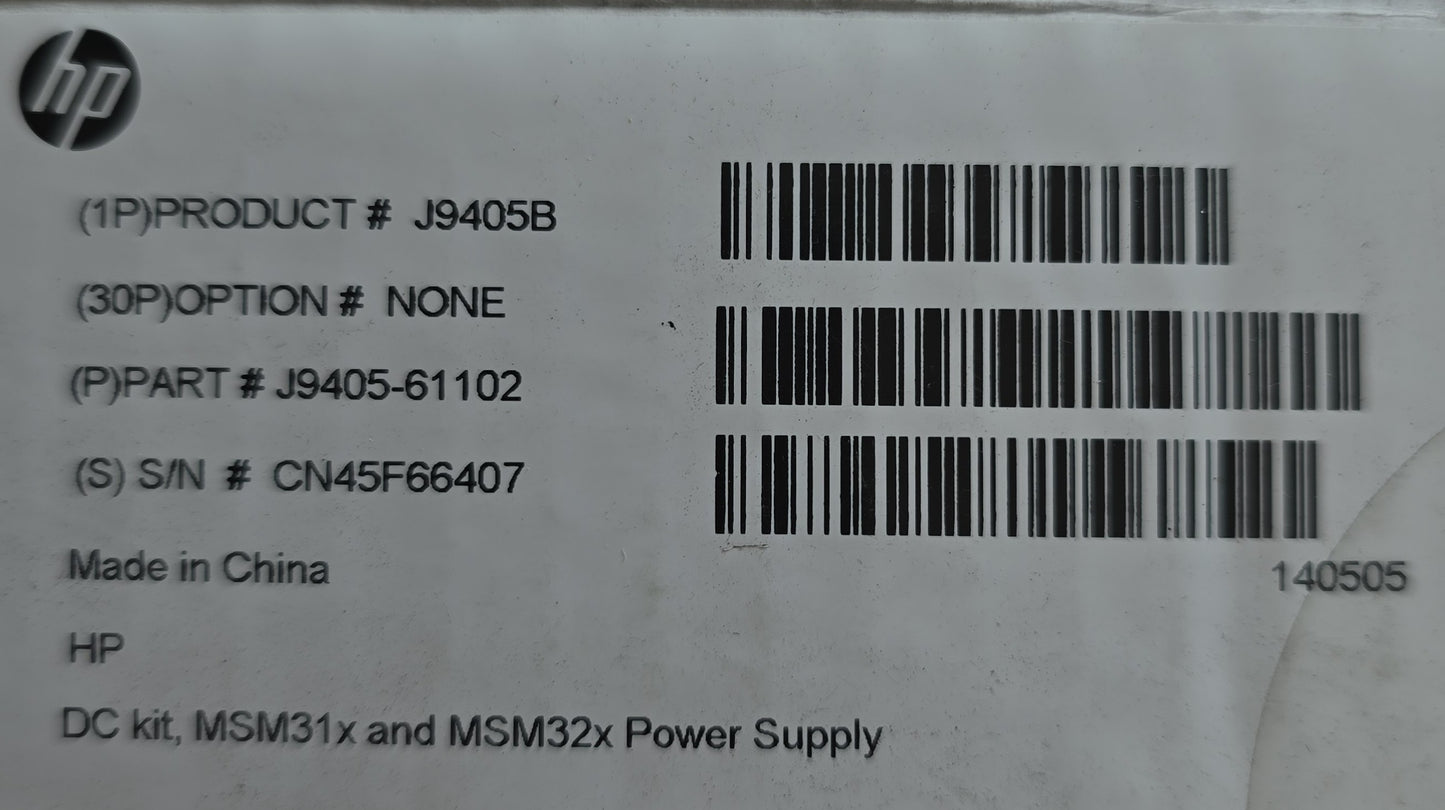 HP J9405B MSM31x MSM32x DC Power Supply Kit Adapter Cable AUS Pin (NEW In Box)