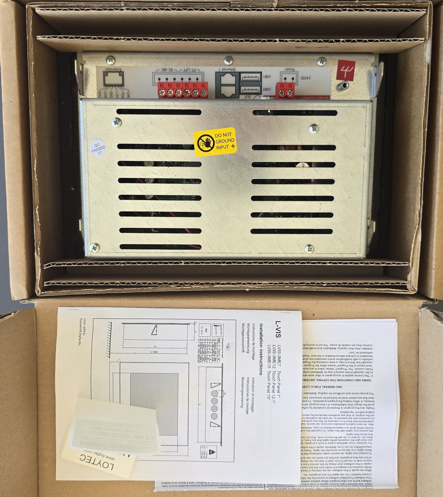 LOYTEC LVIS-3ME7-G2 7" BACnet Modbus Touch Panel Glass Front Black (New Opened)