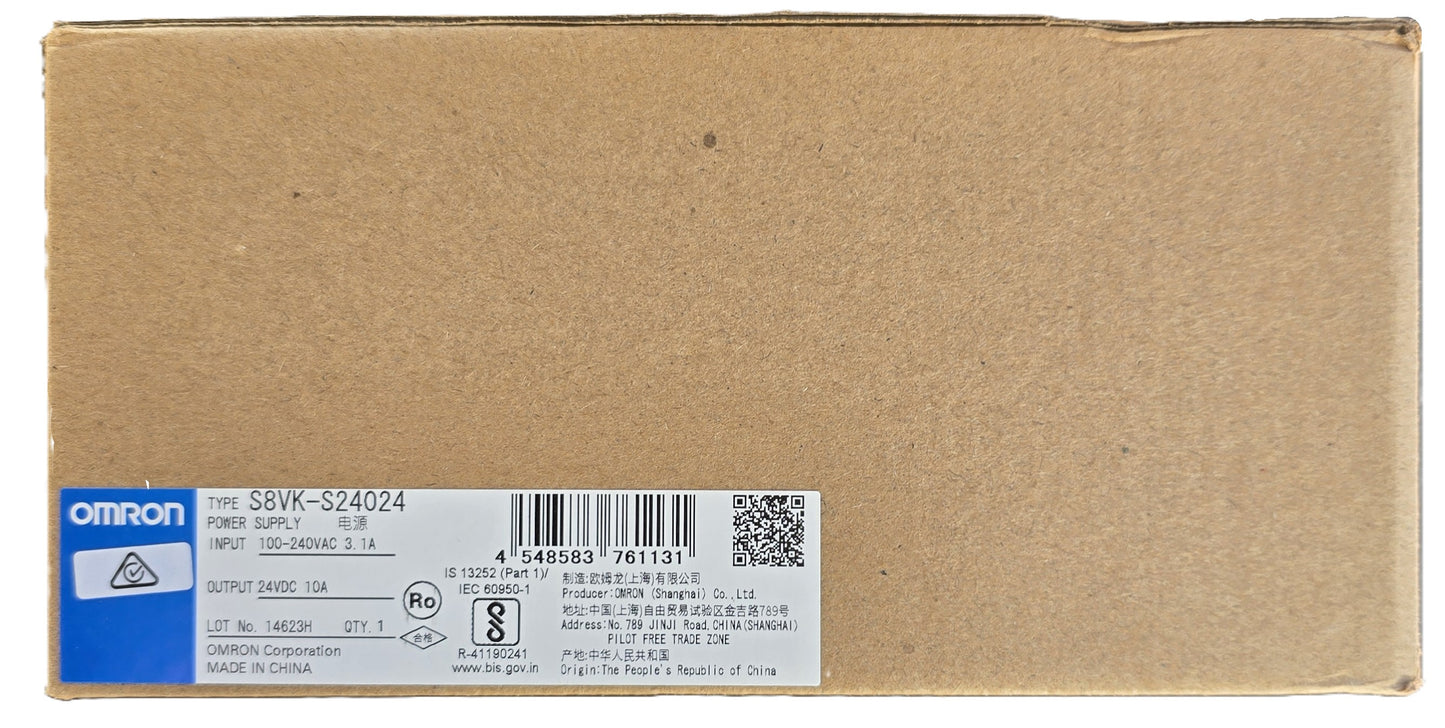 OMRON S8VK-S24024 24VDC 10A 240W DIN Rail Power Supply (NEW Sealed)