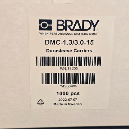 BRADY DMC-1.3/3.0-15 Carriers Wire Marker Sleeve [Box 1000] (NEW Sealed)