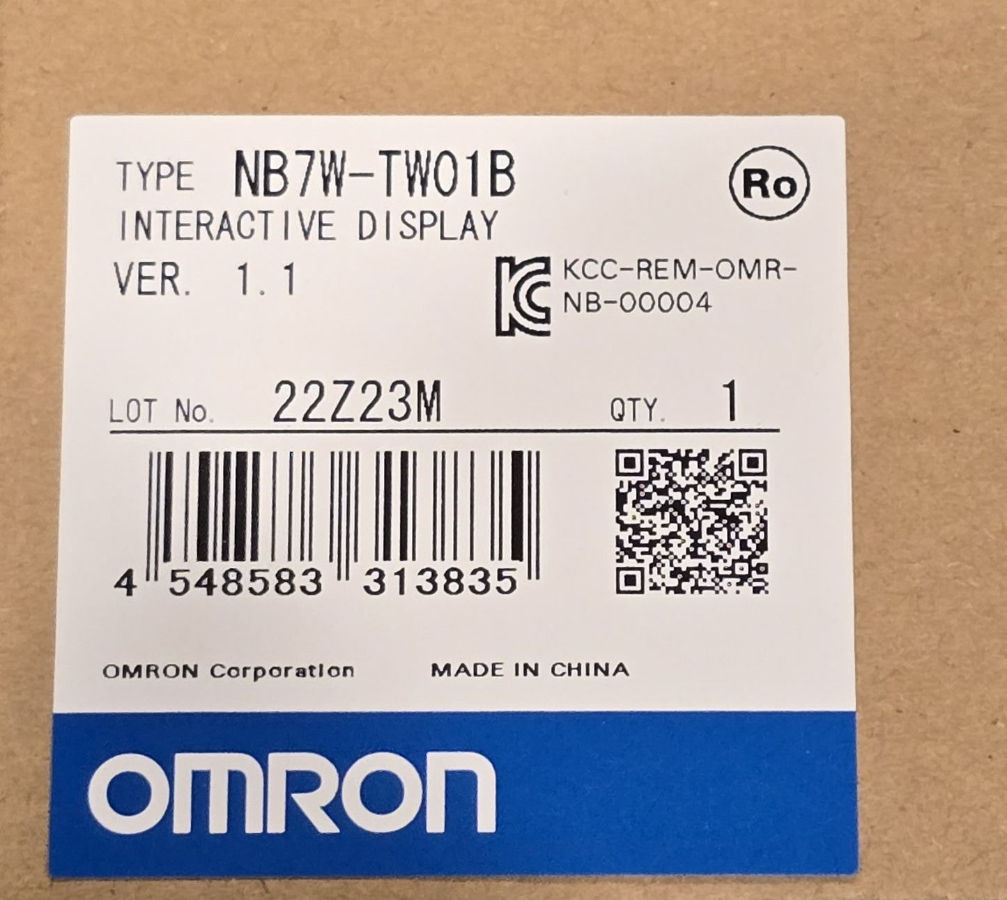 OMRON NB7W-TW01B-V1 7" Touch Screen HMI Interactive Display (New Opened)