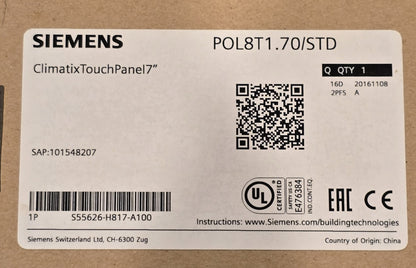 Siemens S55626-H817-A100 POL8T1.70/STD Climatix 7" Touch Panel HMI (New Opened)
