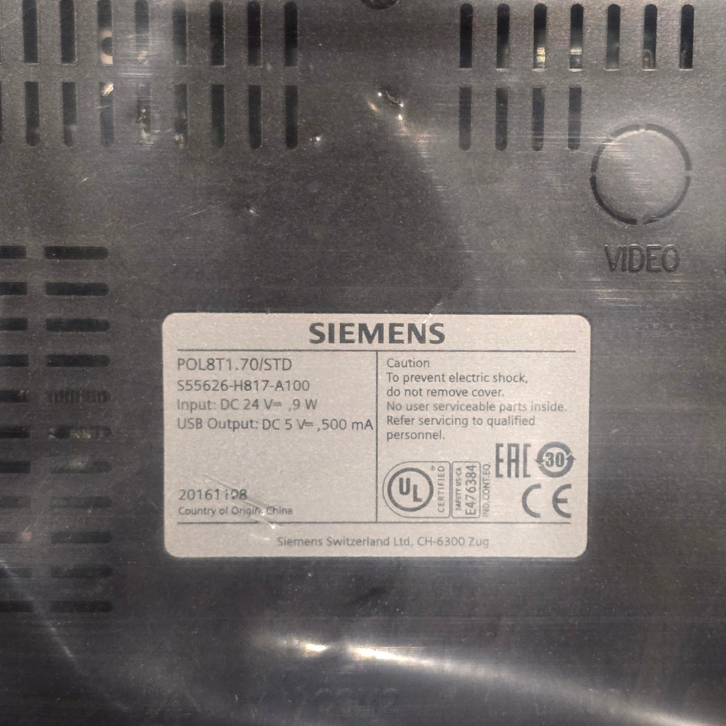 Siemens S55626-H817-A100 POL8T1.70/STD Climatix 7" Touch Panel HMI (New Opened)