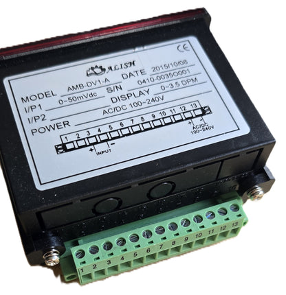 ALISH AMB-DV1-A Digital Panel Meter 0-50mVDC Input AC/DC 100-240V (NEW In Box)