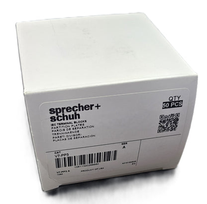 Sprecher+Schuh V7-PP3 Partition Plate V7 Terminal Blocks [Box 50] (NEW In Box)