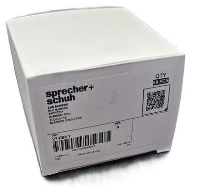 Sprecher+Schuh V7-EB3-Y End Barrier Plate Yellow [Box 50] (NEW In Box)