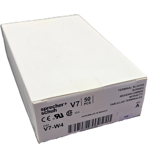 Sprecher+Schuh V7-W4 4mm Screw Terminal Block Grey [Box 50] (NEW In Box)