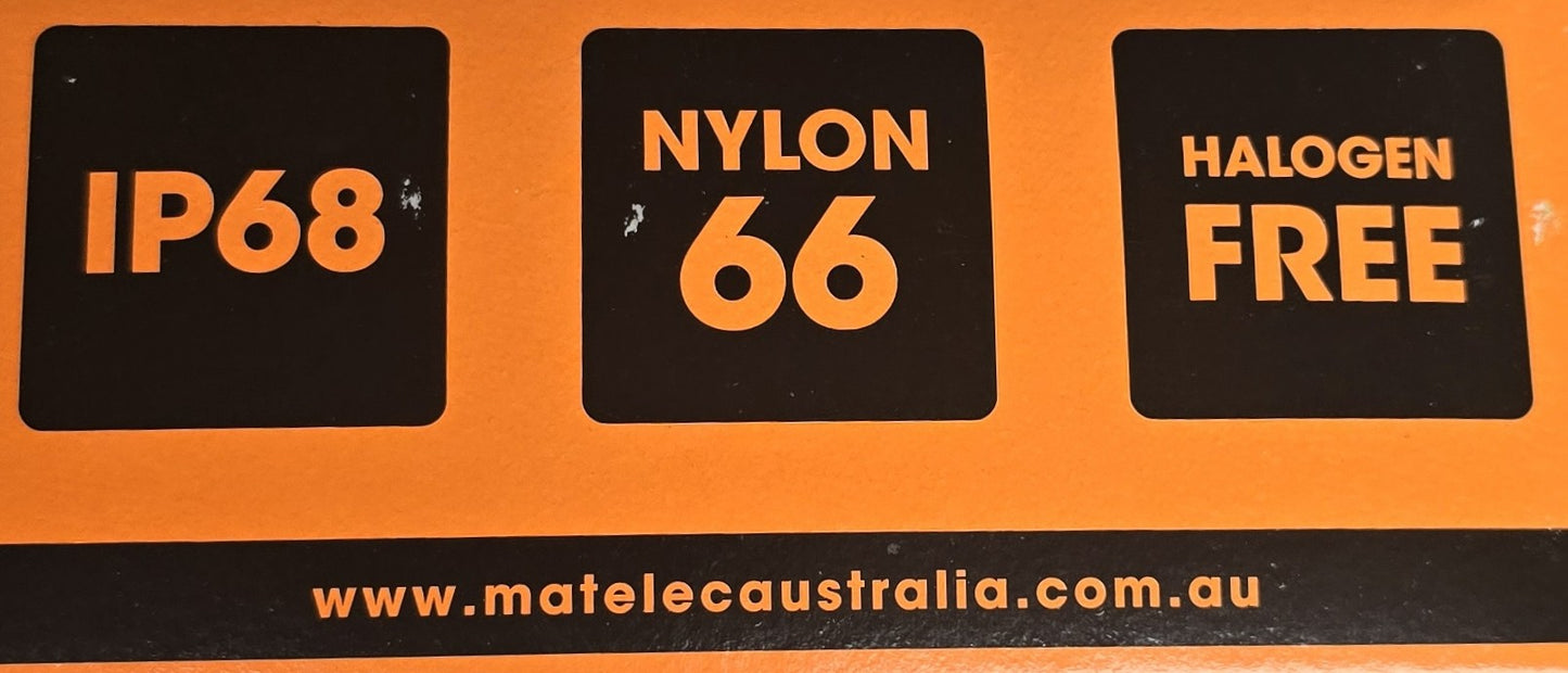 Matelec NCG-M32/B [Box 12] Nylon Cable Gland 32mm Black IP68 (NEW In Box)