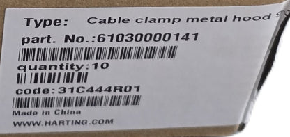 Harting 61030000141 [10 Pack] Cable Clamp Metal Hood 9-37P 5-7mm (NEW Sealed)
