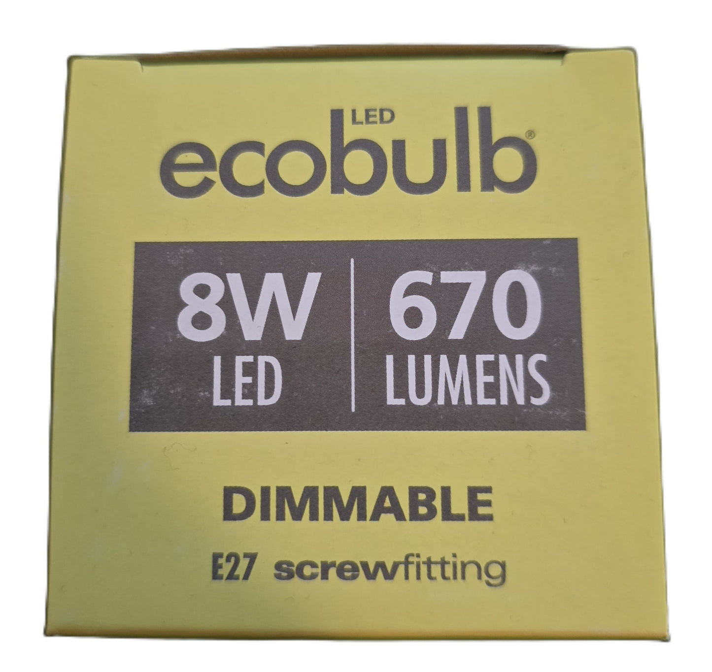 Ecobulb 8E2730LD2 [2 Pack] 8W LED E27 Dimmable Warm White Light Bulb 3000K (NEW)
