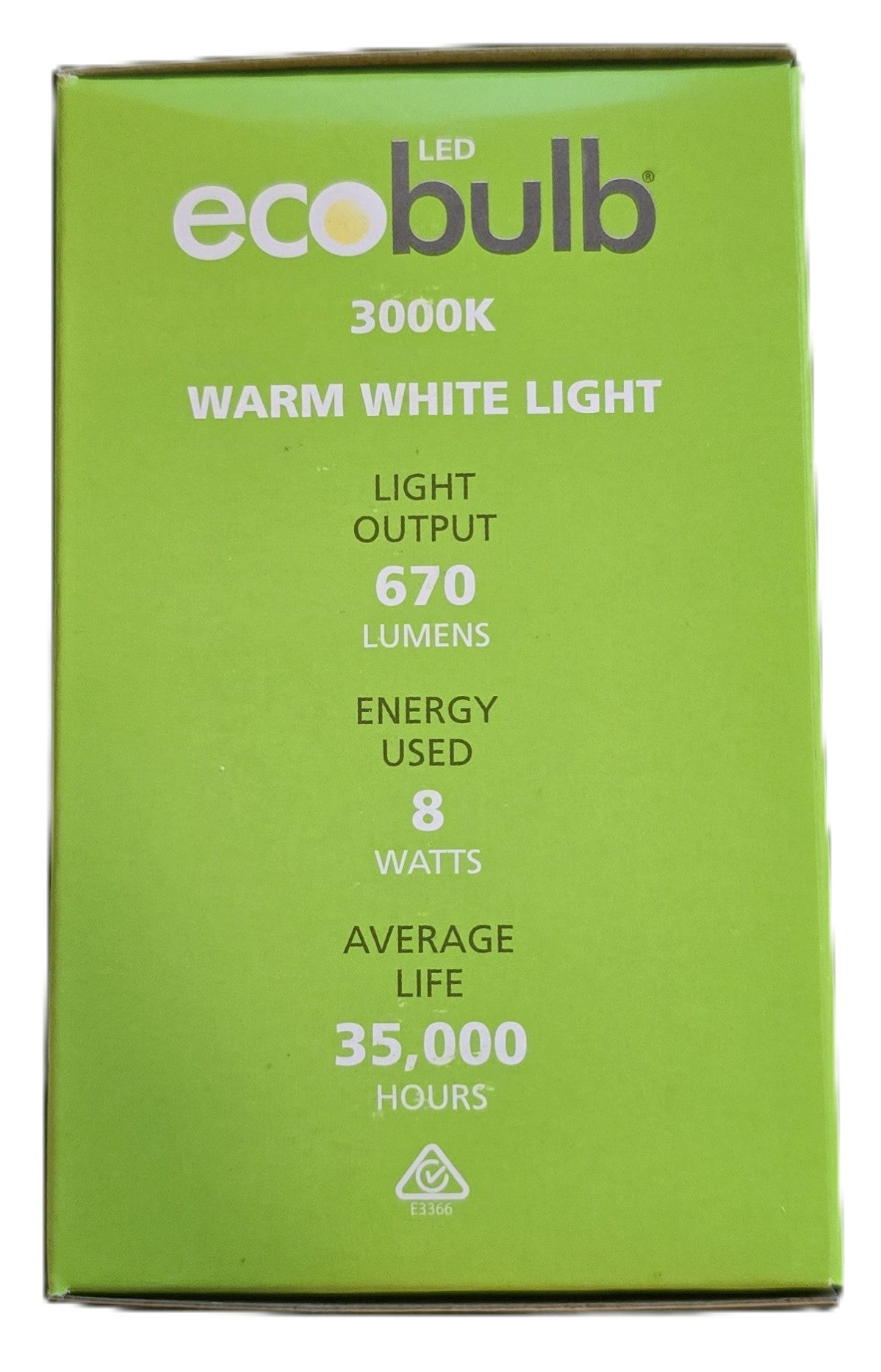 Ecobulb 8E2730LD2 [2 Pack] 8W LED E27 Dimmable Warm White Light Bulb 3000K (NEW)