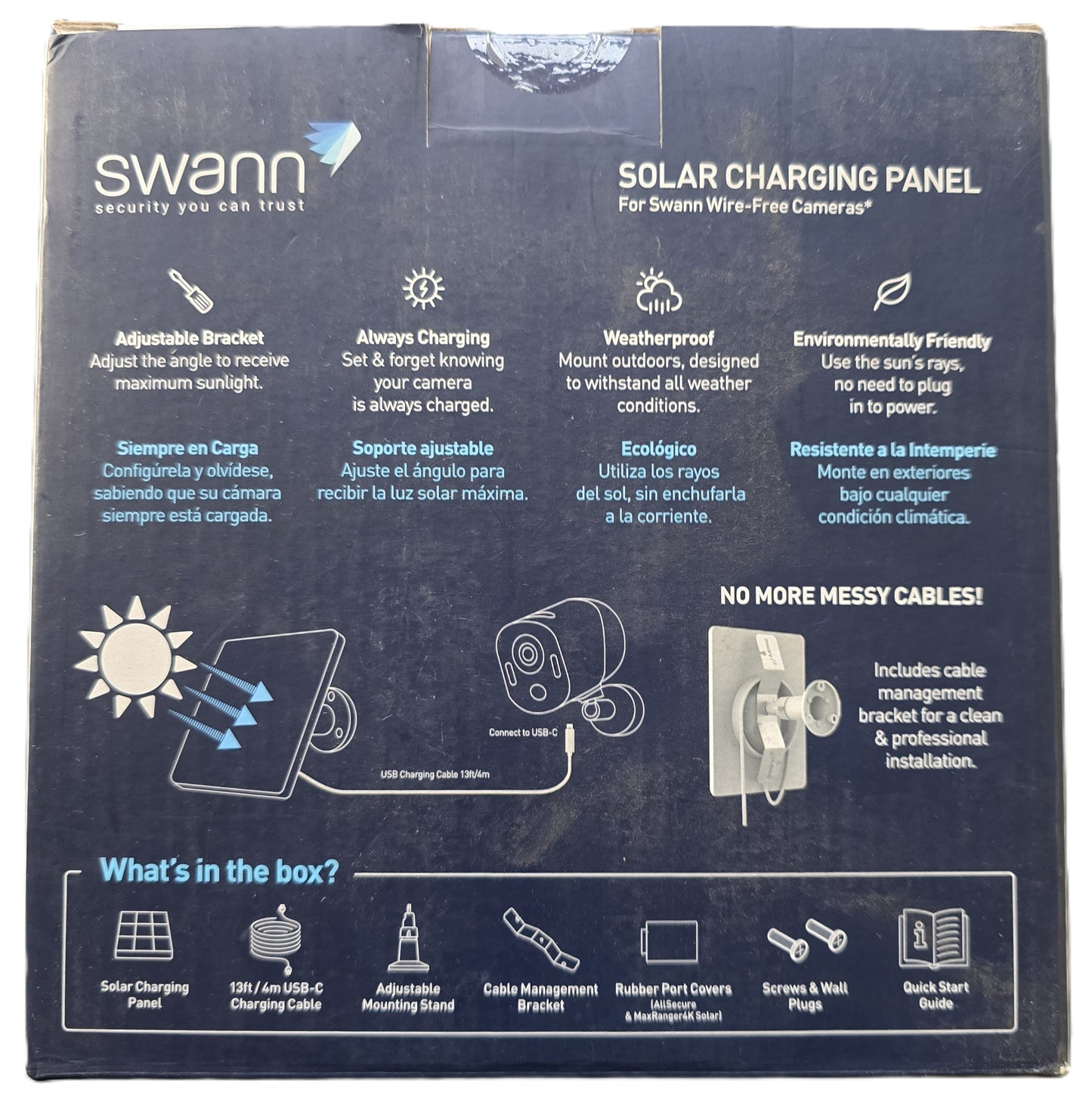 Swann SWIFI-SOLAR5 Solar Charging Panel for Wire-Free Cameras (NEW Sealed)