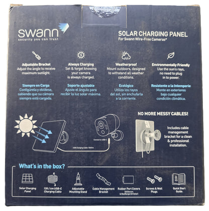 Swann SWIFI-SOLAR5 Solar Charging Panel for Wire-Free Cameras (NEW Sealed)