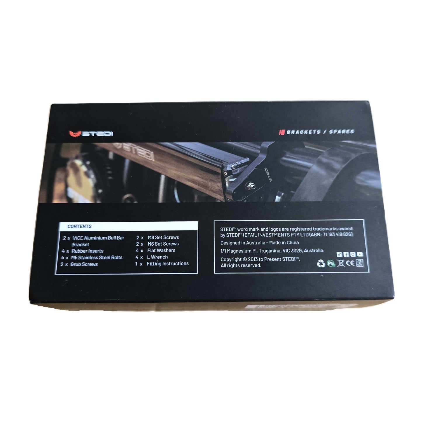 STEDI BRKUNIV-35-40MM VICE Clamp Bull Bar Mounting Bracket Pair (NEW In Box)