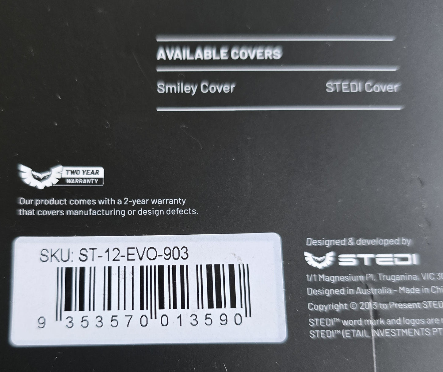 STEDI ST-12-EVO-903 TYPE-X EVO STEDI Logo Blackout Cover (NEW In Box)