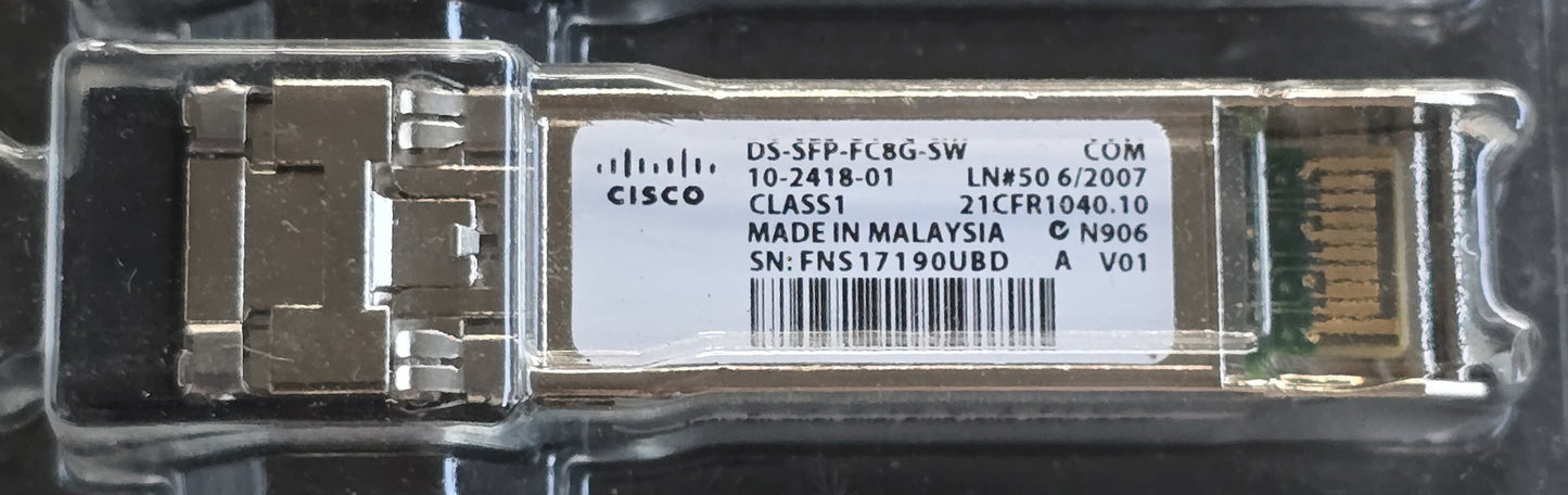 Cisco DS-SFP-FC8G-SW 8G Fibre Channel SFP+ SW 850nm Transceiver (New)