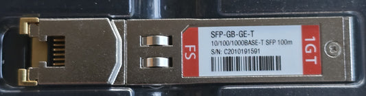 FS SFP-GB-GE-T 1000BASE-T 1G Copper RJ-45 100m SFP Transceiver (New)