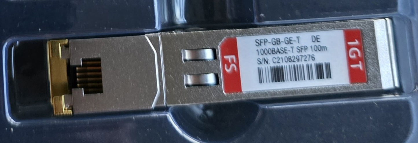 FS SFP-GB-GE-T 1000BASE-T 1G Copper RJ-45 100m SFP Transceiver (New)