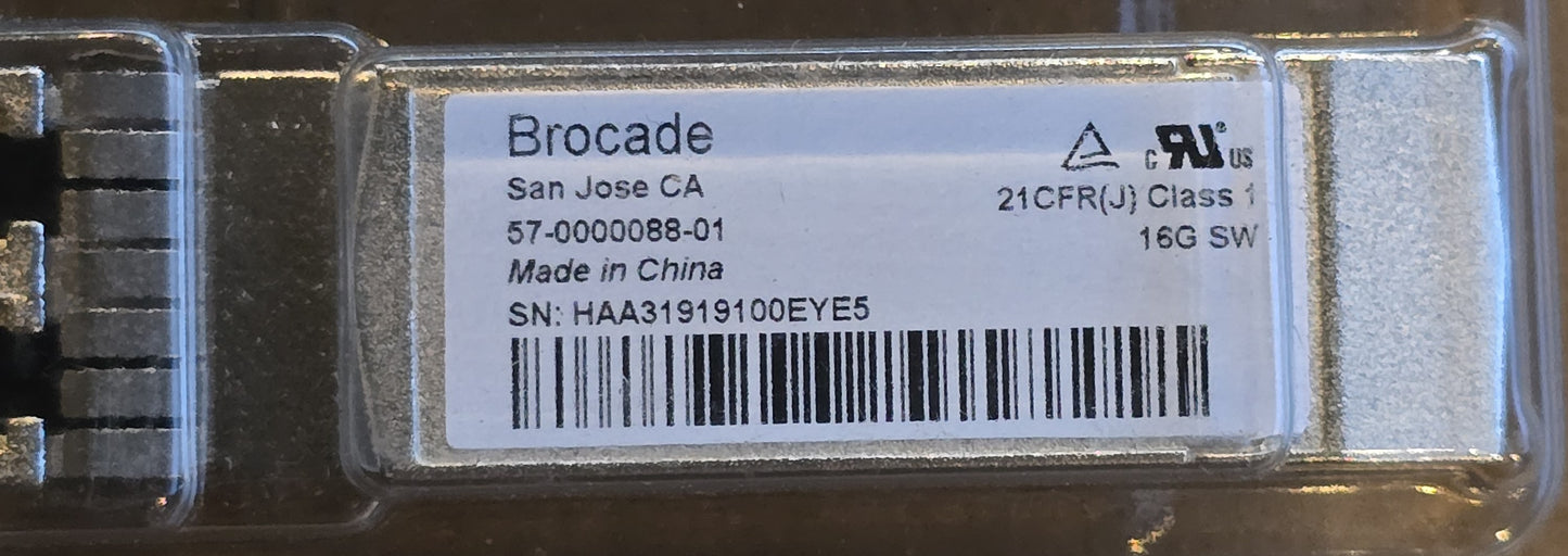 Brocade 57-0000088-01 16G Fibre Channel SFP+ SW 850nm Transceiver (New)