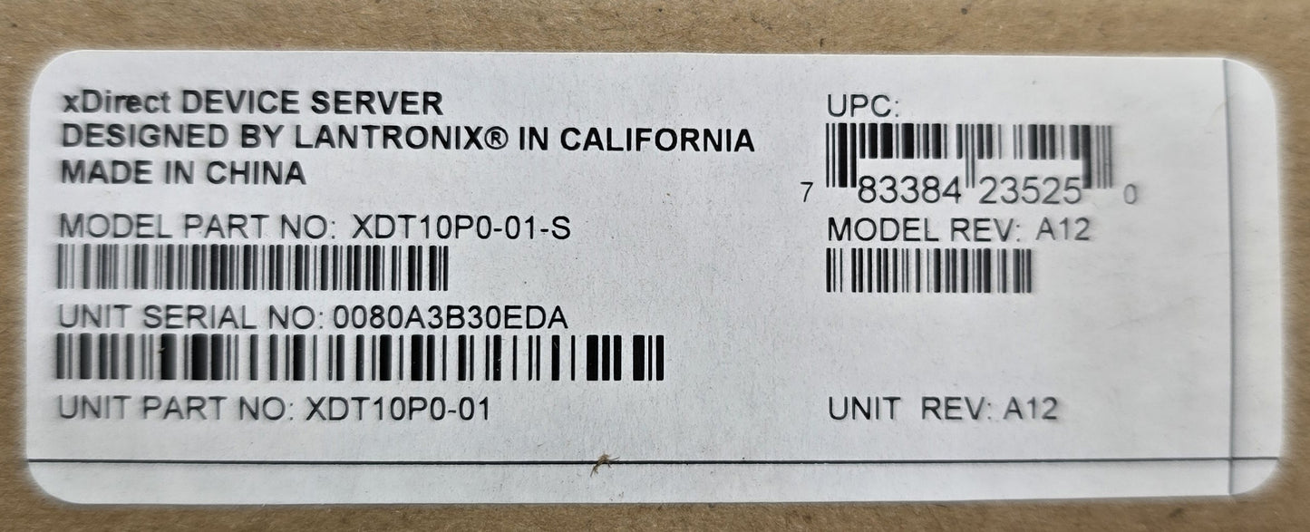 Lantronix XDT10P0-01-S xDirect Serial to Ethernet Device Server (New Sealed)
