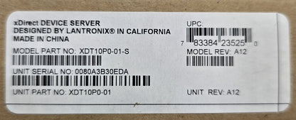 Lantronix XDT10P0-01-S xDirect Serial to Ethernet Device Server (New Sealed)