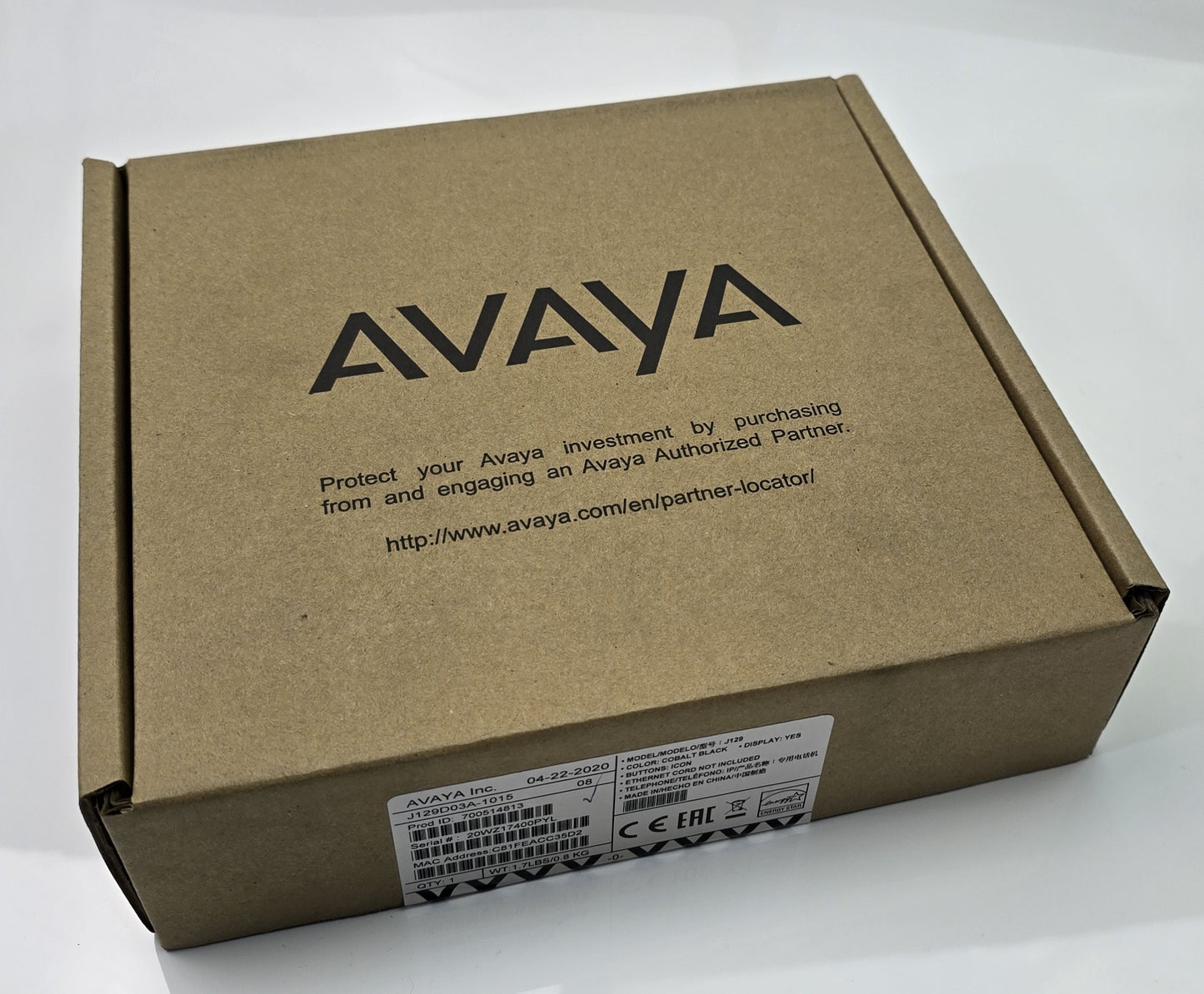 Avaya J129D03A-1015 IP Phone Single Line SIP Deskphone Cobalt Black (NEW Sealed)