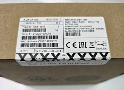 Avaya J139D01A-1015 700513916 IP Phone 4-Line SIP Cobalt Black (NEW Sealed)