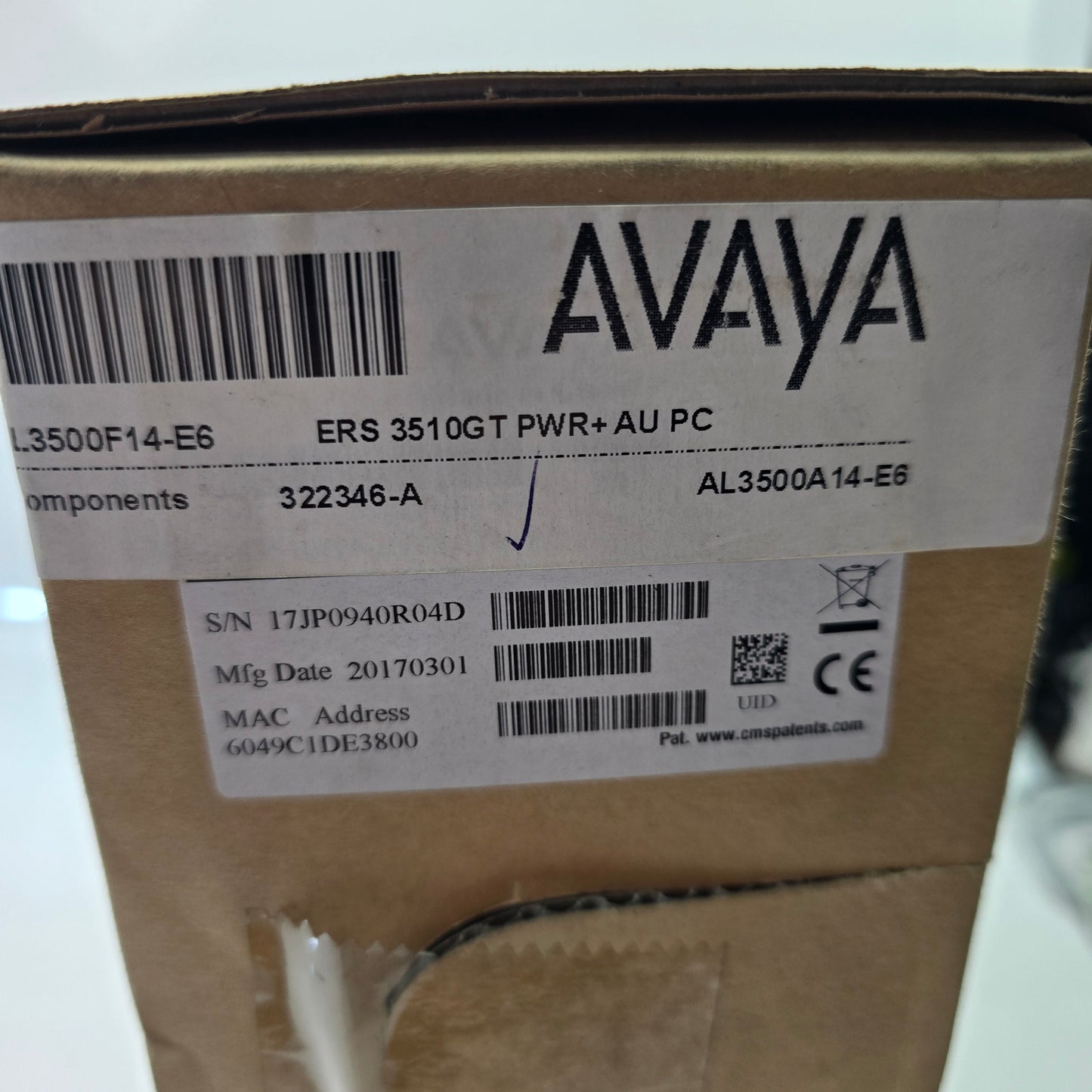 Avaya AL3500A14-E6 3510GT-PWR+ ERS 8-Port Gigabit PoE+ Network Switch (NEW)