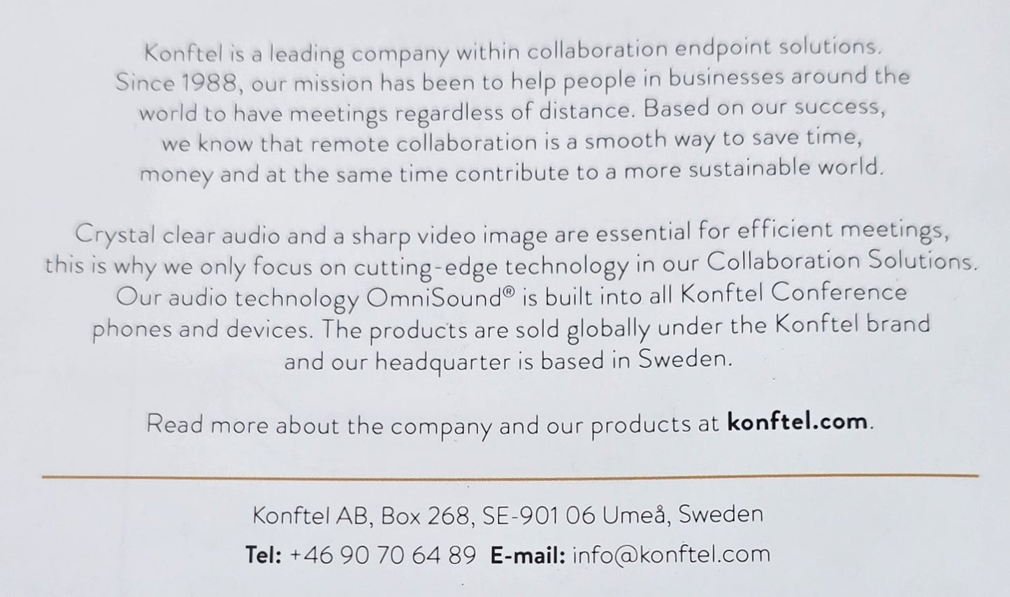 Konftel C20Ego 951201081 4K Video Conferencing Kit Cam20 + Ego (NEW In Box)