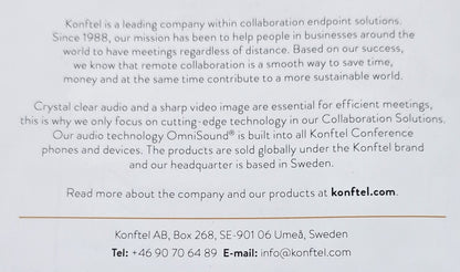 Konftel C20Ego 951201081 4K Video Conferencing Kit Cam20 + Ego (NEW In Box)
