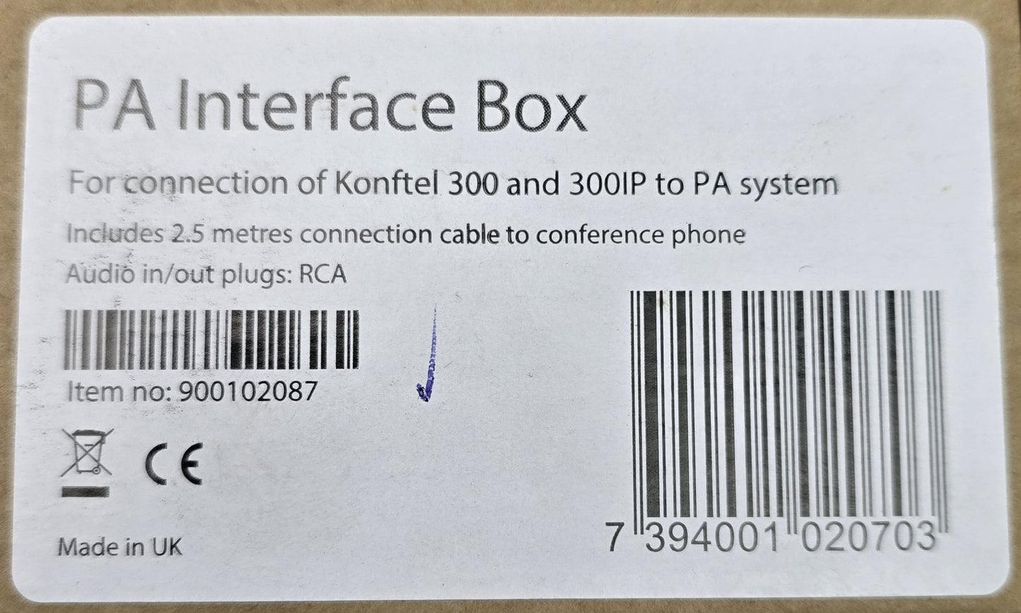 Konftel 900102087 PA Interface Box for 300 & 300IP Conference Phone (NEW In Box)