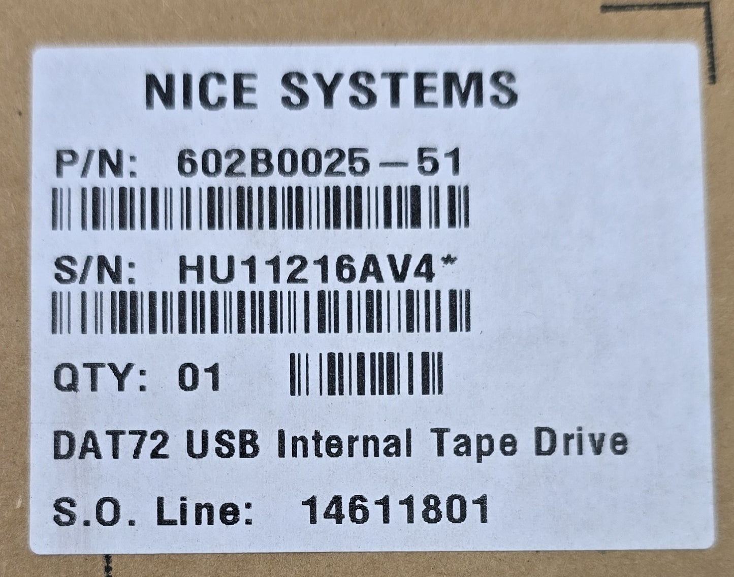 HP EB625P#106 DAT72 36/72GB DDS5 USB Internal Tape Drive (New Opened)