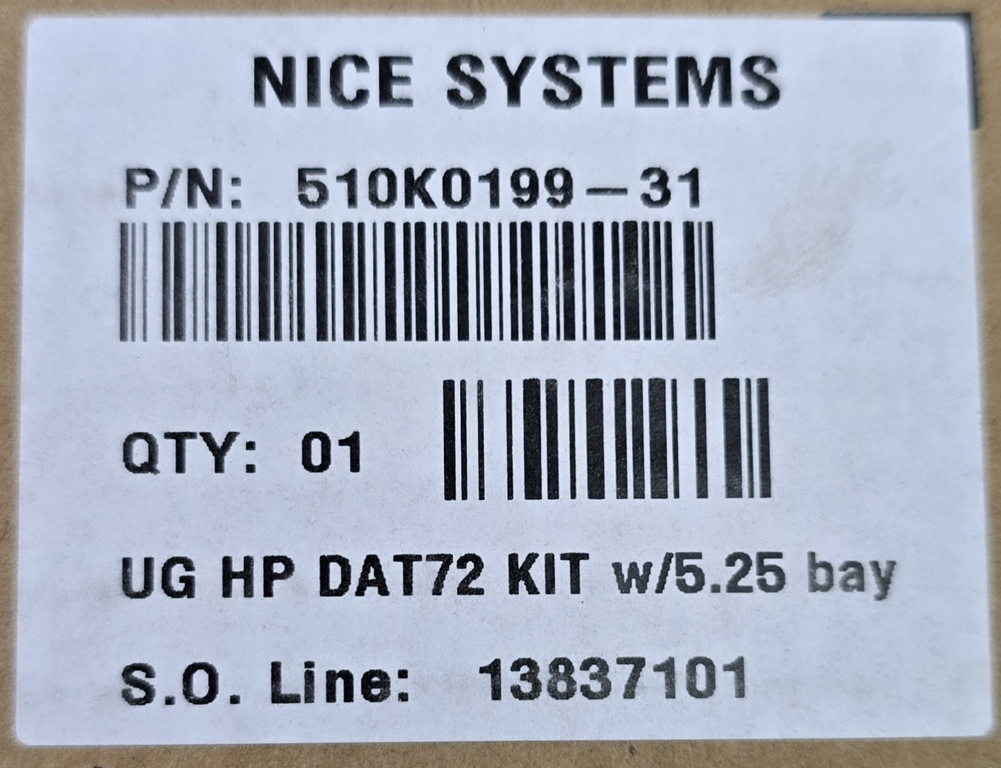 HP EB660A#106 DAT72 36/72GB DDS5 SCSI Internal Tape Drive Kit (New Opened)