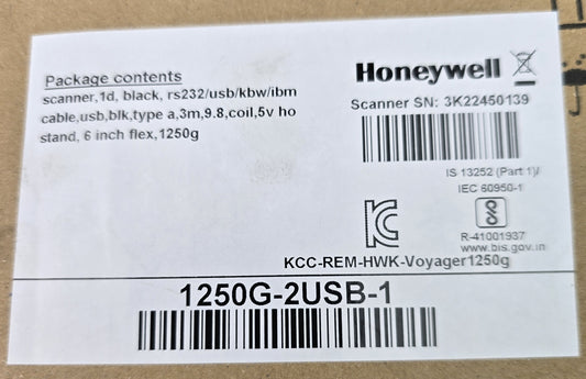 Honeywell 1250G-2USB-1 1250g 1D Laser Barcode Scanner USB Kit (New Opened)