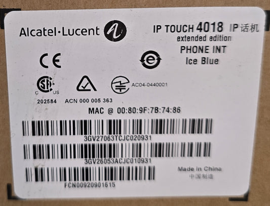 Alcatel-Lucent 4018 IP Touch Deskphone Ice Blue (NEW Sealed)