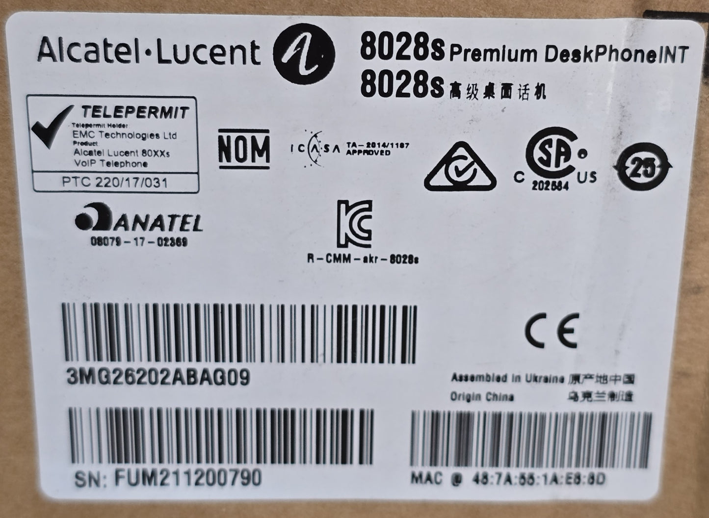 Alcatel-Lucent 8028s Premium DeskPhone IP Gigabit (NEW Sealed)