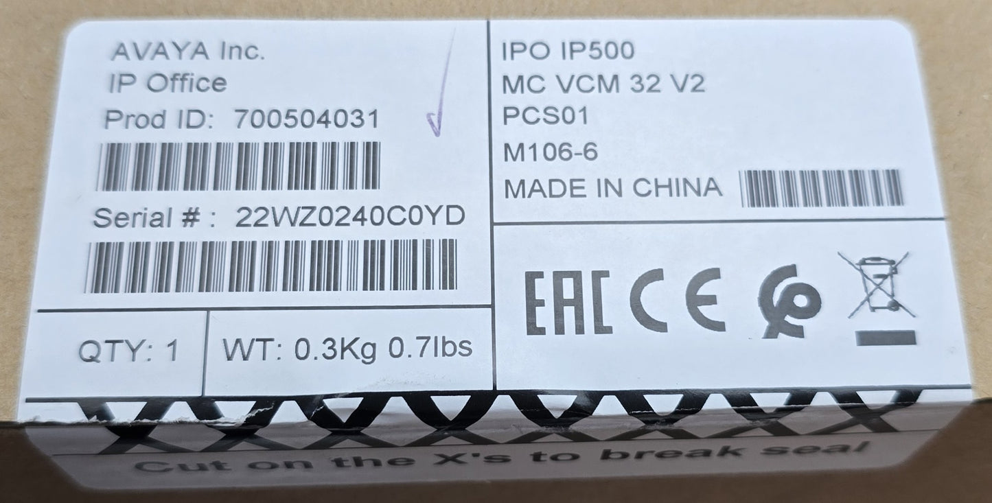 Avaya 700504031 IP500 VCM 32 V2 Base Card IP Office (NEW Sealed)