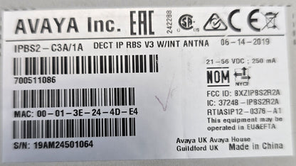 Avaya 700511086 DECT R4 Standard Radio Base Station V3 IPBS (NEW Sealed)