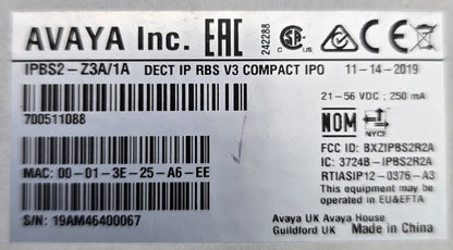 Avaya 700511088 DECT R4 Compact Radio Base Station V3 IPBS (NEW Sealed)