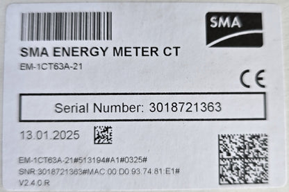 SMA EM-1CT63A-21 Energy Meter CT Single Phase 63A Solar Monitor (NEW Sealed)