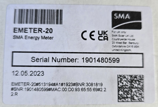 SMA EMETER-20 Energy Meter 2.0 Solar Power Monitoring 63A (NEW Sealed)