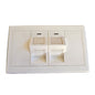 TE-Connectivity 2-279393-5 Angled Shuttered Faceplate 2-Port White (NEW Sealed)