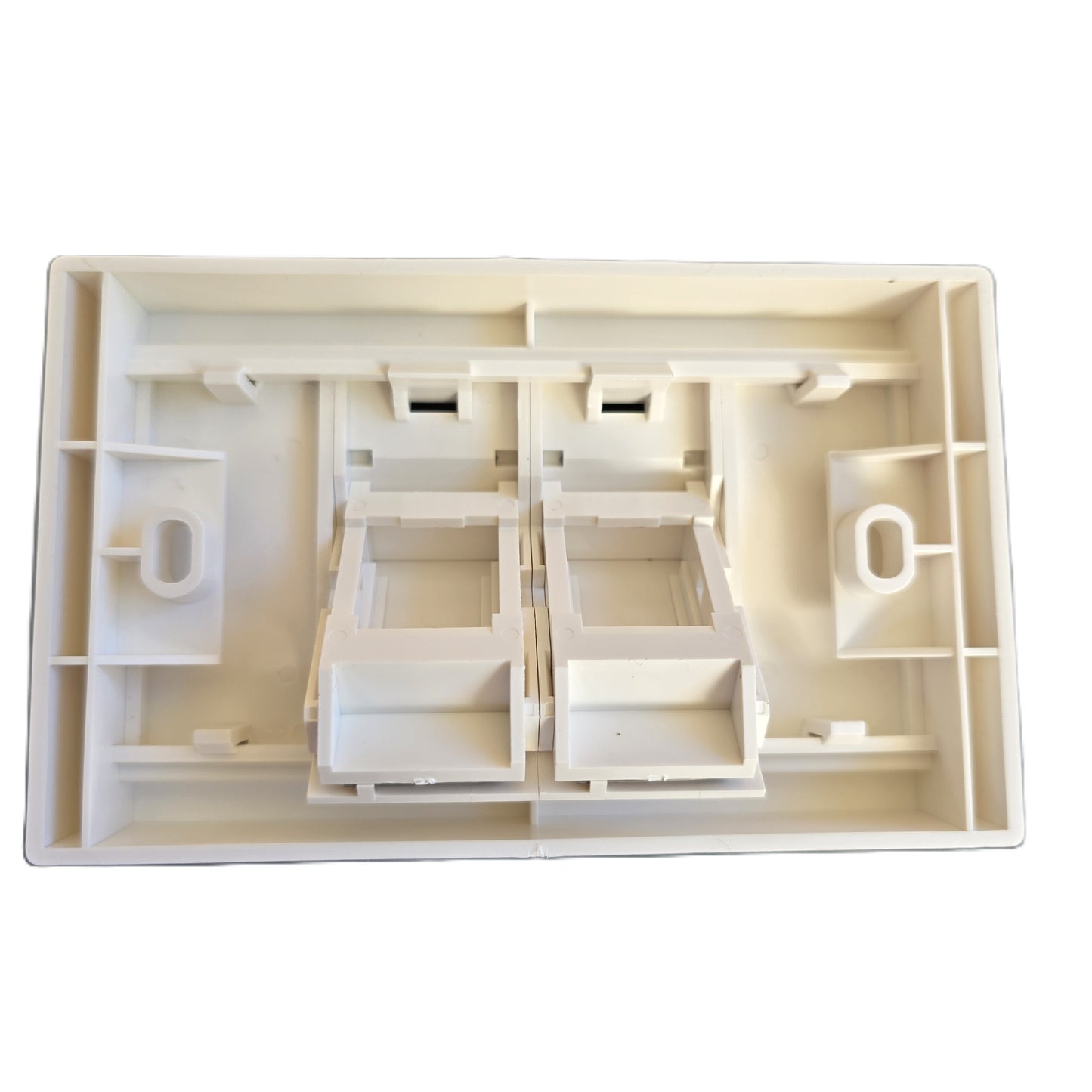 TE-Connectivity 2-279393-5 Angled Shuttered Faceplate 2-Port White (NEW Sealed)