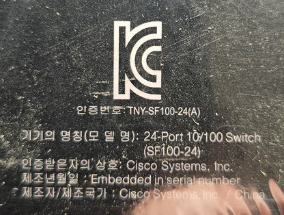Cisco SR224T-AU SF100-24 24-Port 10/100 Switch with QoS (NEW Sealed)