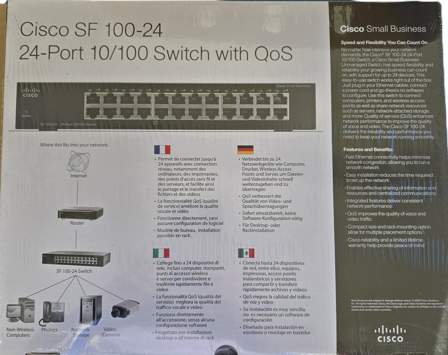 Cisco SR224T-AU SF100-24 24-Port 10/100 Switch with QoS (NEW Sealed)