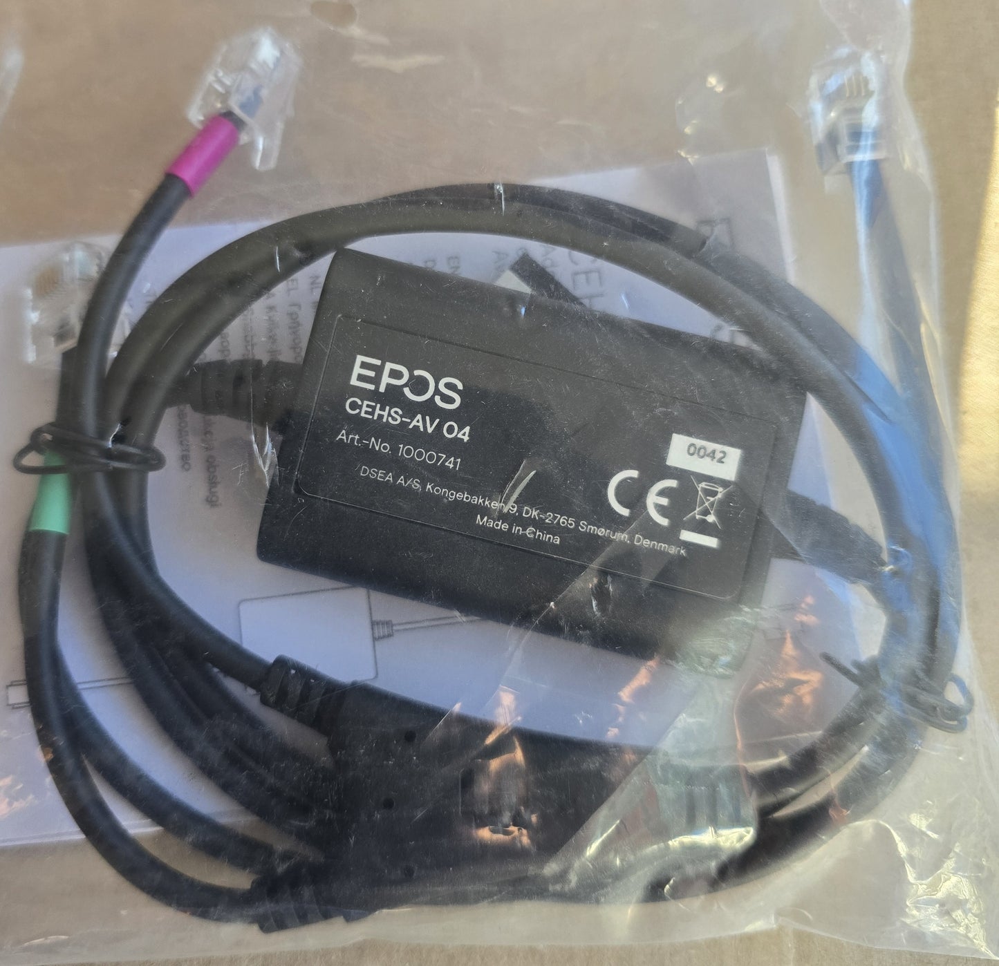 EPOS 1000741 CEHS-AV 04 Avaya EHS Adapter Cable for Headsets (NEW Sealed)