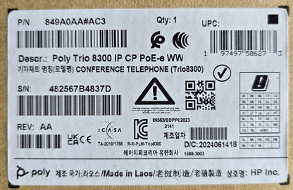 Poly 849A0AA#AC3 Trio 8300 IP Conference Phone PoE Wi-Fi Bluetooth (New In Box)