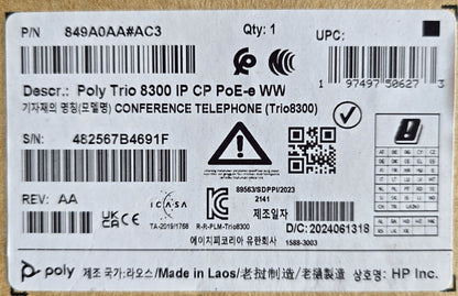 Poly 849A0AA#AC3 Trio 8300 IP Conference Phone PoE Wi-Fi Bluetooth (New In Box)